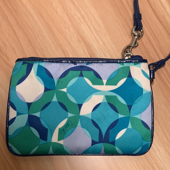 Coach Poppy Wristlet in Blues and Greens - Picture 2 of 3
